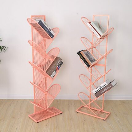 Pink Iron Tree Shaped Bookshelf
