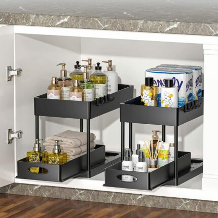Black 2-Tier Sink Storage Rack 3