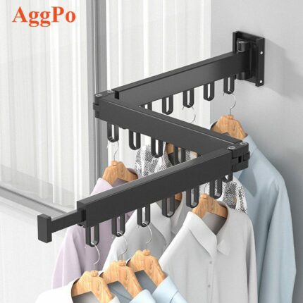 Wall-Mounted Folding Clothes Hanging Rack