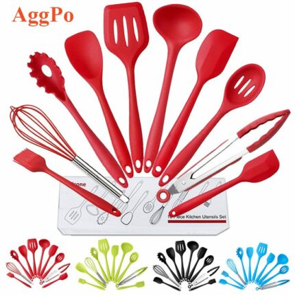 10-piece silicone kitchen utensil set
