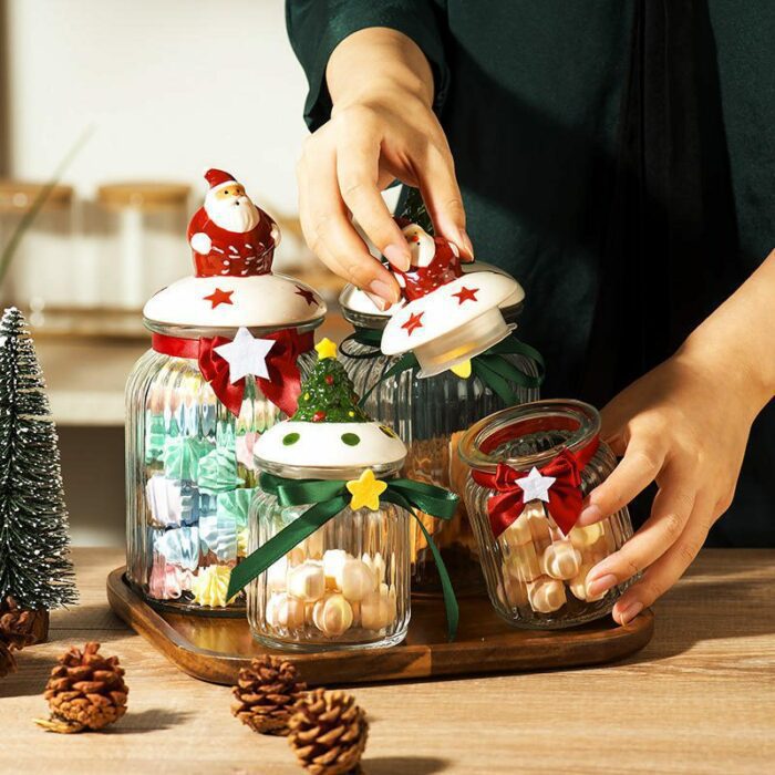 Christmas Glass Candy Jar 6