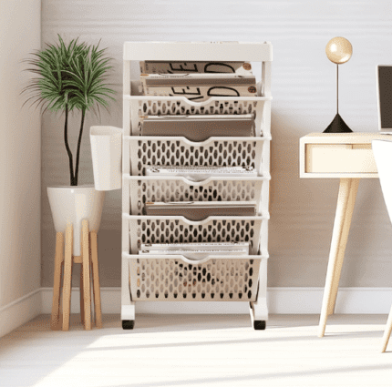 Mobile Bookshelf Cart 2
