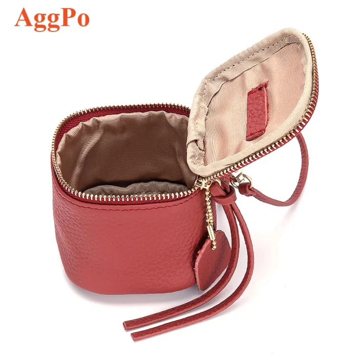 Red Leather Cosmetic Bag
