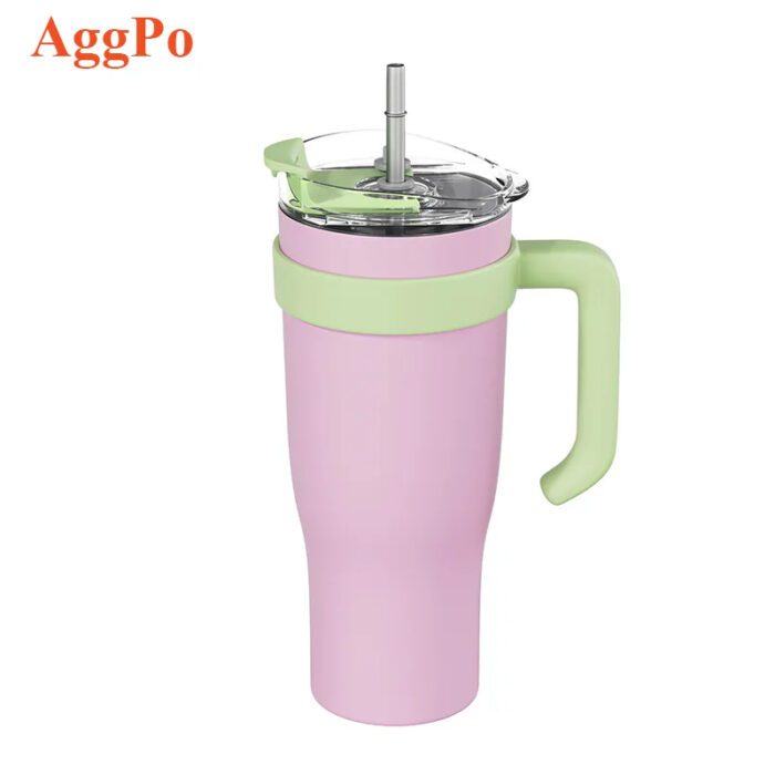 Tumbler with Handle and Straw Lid