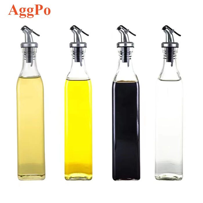 Square Glass Olive Oil Bottle