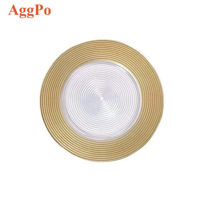 European Style Gold Edge Glass Plate