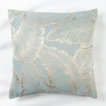 Golden Embroidery Leaves Cushion Covers