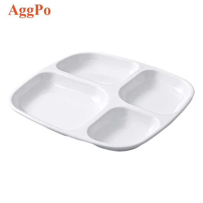 Melamine White Multi-grid Food Plate