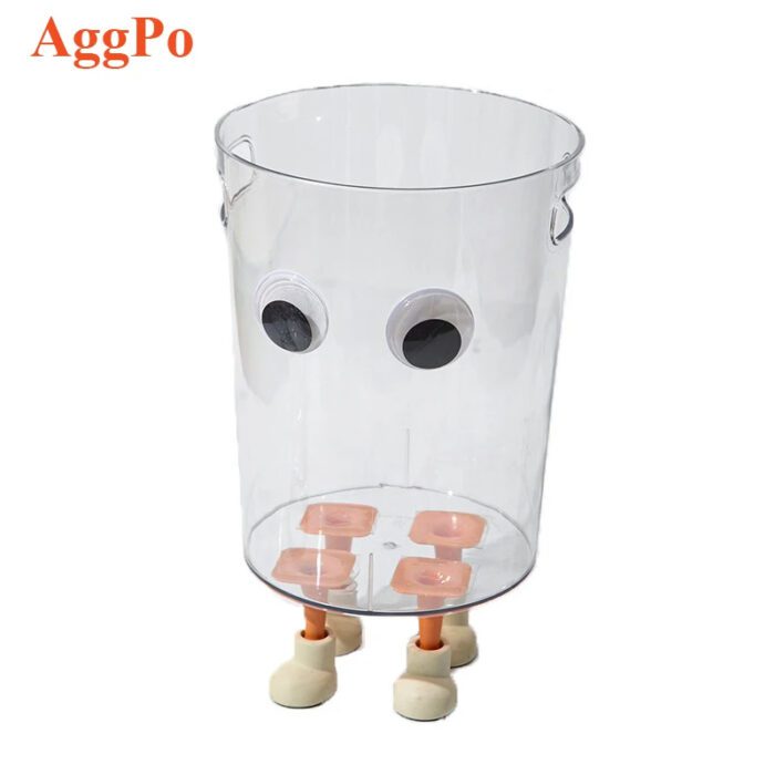 Plastic Lidless Transparent Trash Can